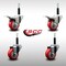 Service Caster 3'' SS Red Poly Swivel 3/4'' Expanding Stem Caster Set 2 Total Lock Brakes, 4PK SCC-SSEXTTL20S314-PPUB-RED-2-S-2-34 - alternate 4